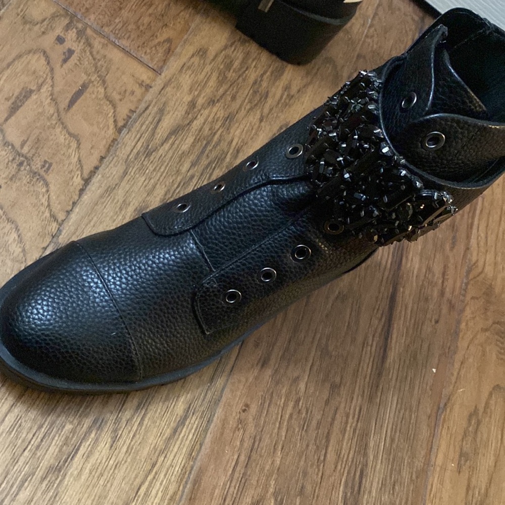 Black blinged out Karl Lagerfeld boots 🥾 - Picture 3 of 4